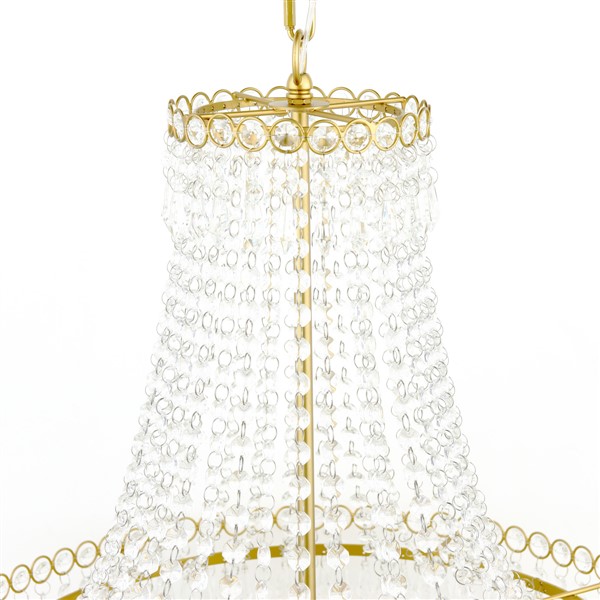 (image for) Laura Ashley Enid 5 Light Grande Chandelier Glass and Matt Antique Brass
